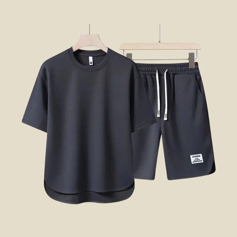 Men's Crew Neck Tee and Shorts Set, Casual Summer Two-Piece Co-ord