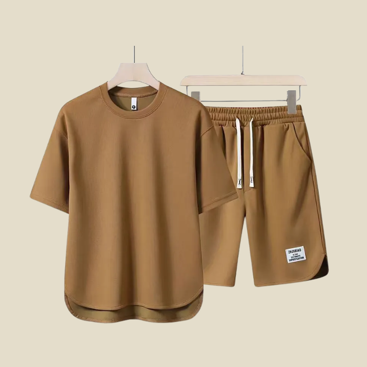 Men's Crew Neck Tee and Shorts Set, Casual Summer Two-Piece Co-ord