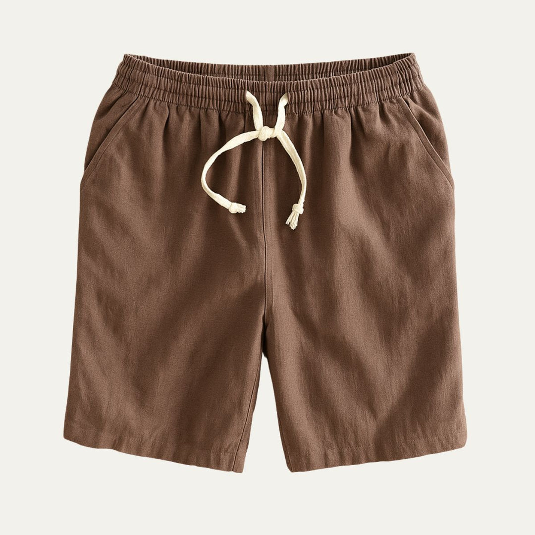 Men's Drawstring Linen Shorts Lightweight Casual Beach Summer