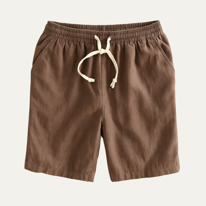 Men's Drawstring Linen Shorts Lightweight Casual Beach Summer