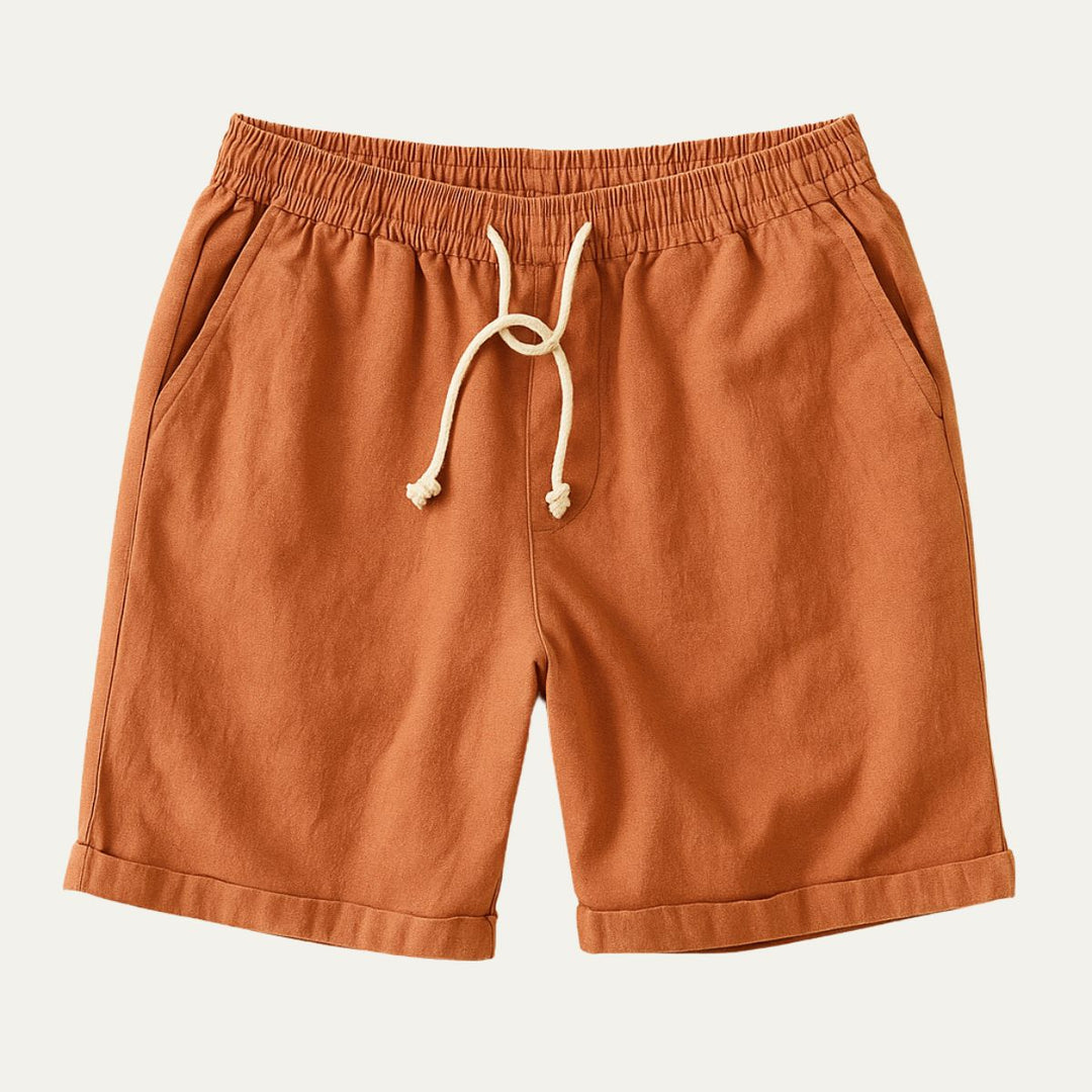Men's Drawstring Linen Shorts Lightweight Casual Beach Summer