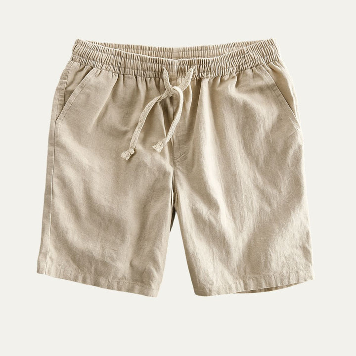 Men's Drawstring Linen Shorts Lightweight Casual Beach Summer