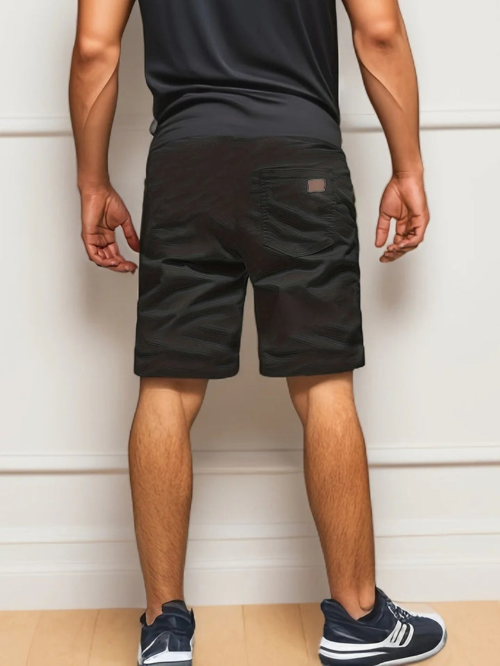 Men's Elastic Waist Cargo Shorts, Multi-Pocket Relaxed Summer