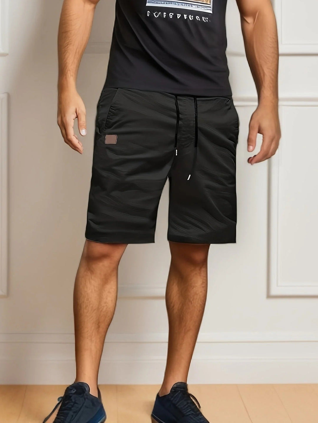 Men's Elastic Waist Cargo Shorts, Multi-Pocket Relaxed Summer