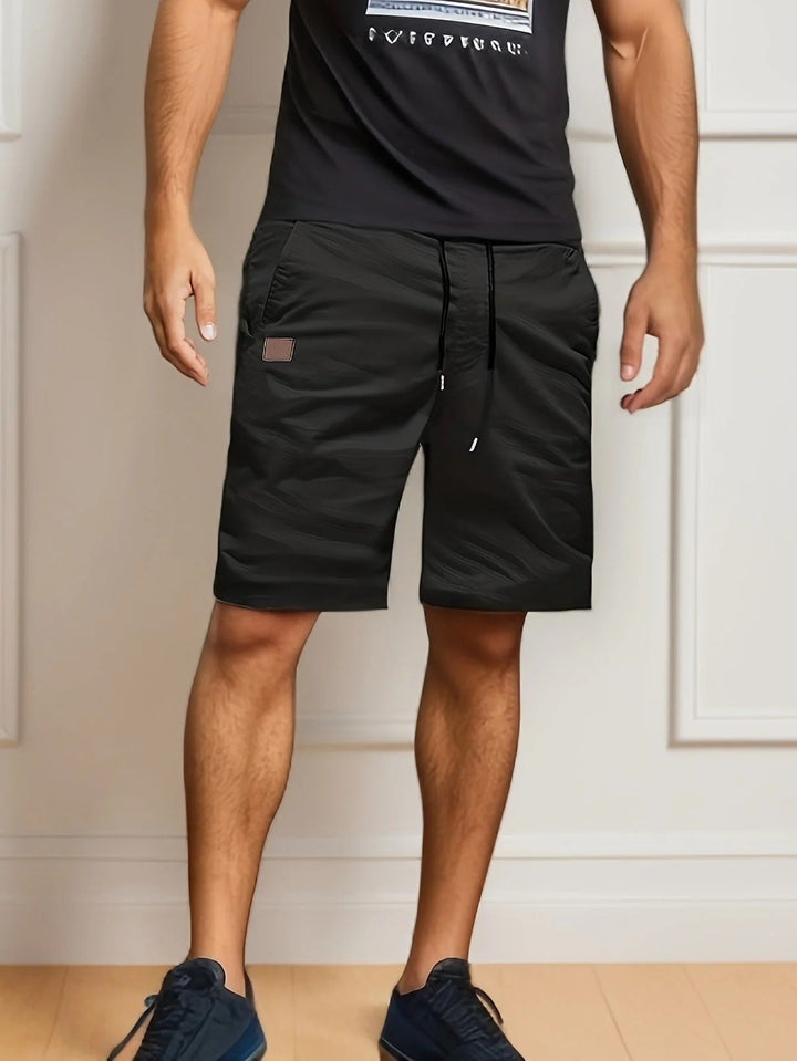 Men's Elastic Waist Cargo Shorts, Multi-Pocket Relaxed Summer