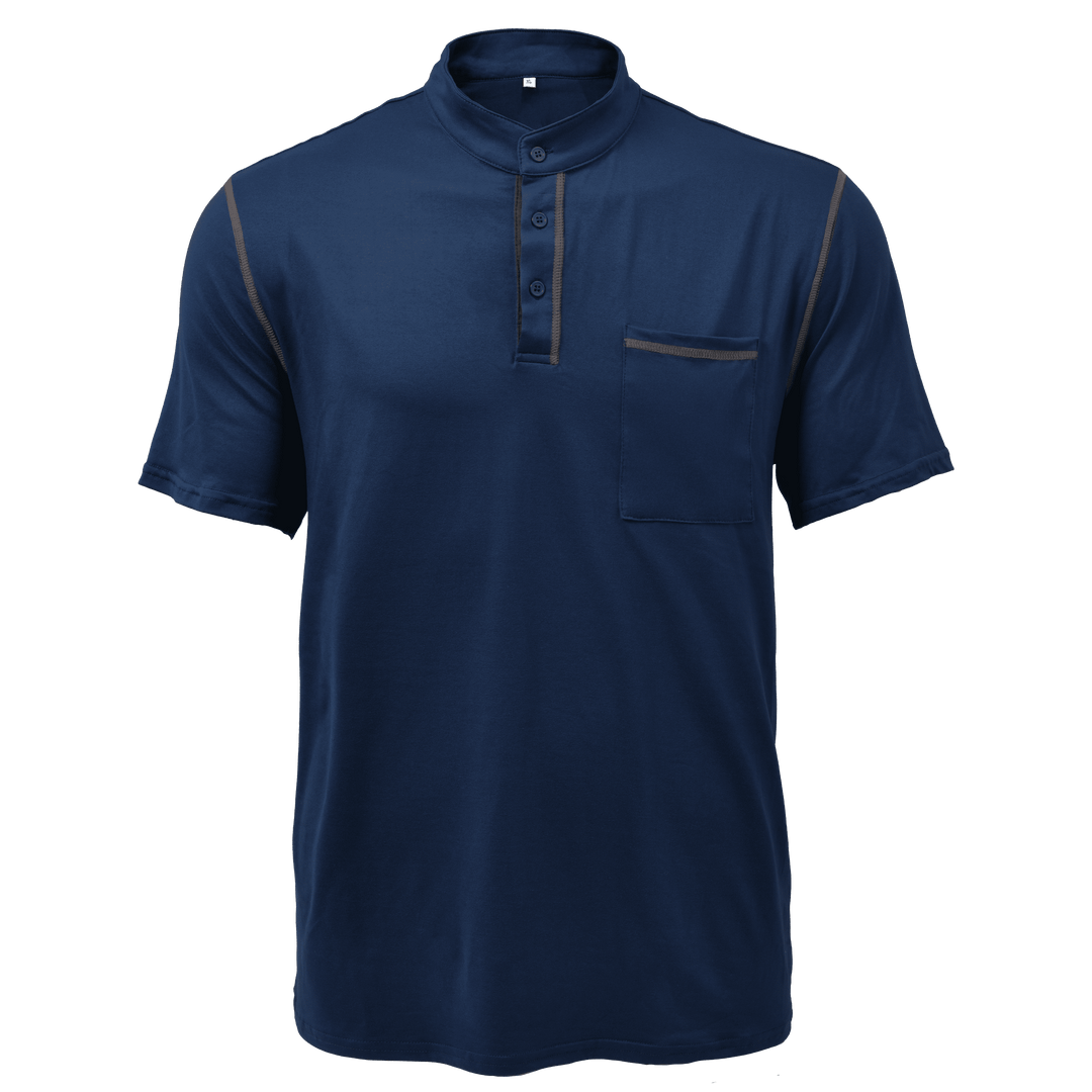 Men's Henley Shirt Short Sleeve Chest Pocket Casual Summer