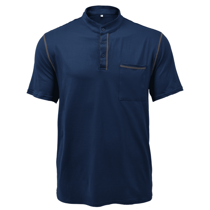 Men's Henley Shirt Short Sleeve Chest Pocket Casual Summer
