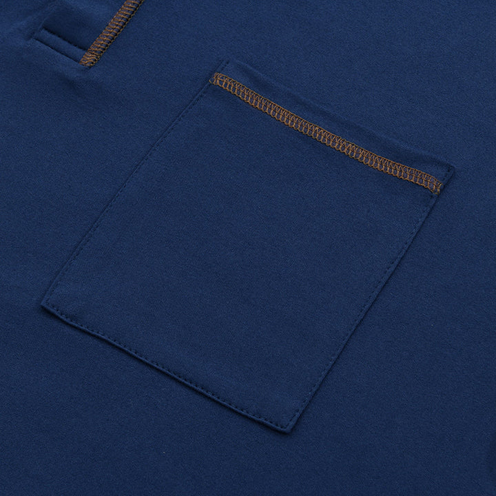 Men's Henley Shirt Short Sleeve Chest Pocket Casual Summer