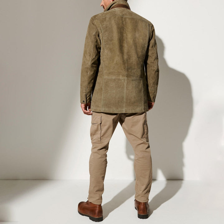 Men's Khaki Vintage Style Button Up Casual Jacket