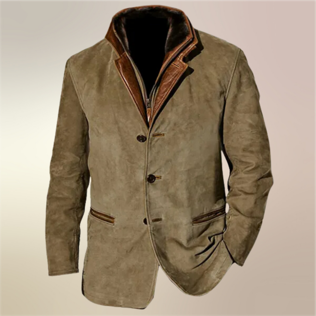 Men's Khaki Vintage Style Button Up Casual Jacket