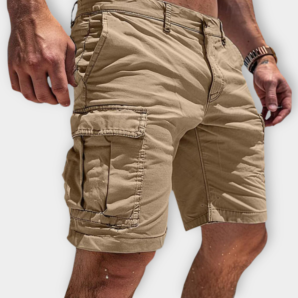 Men's Knee-Length Cargo Shorts, Multi-Pocket Relaxed Fit Summer Shorts