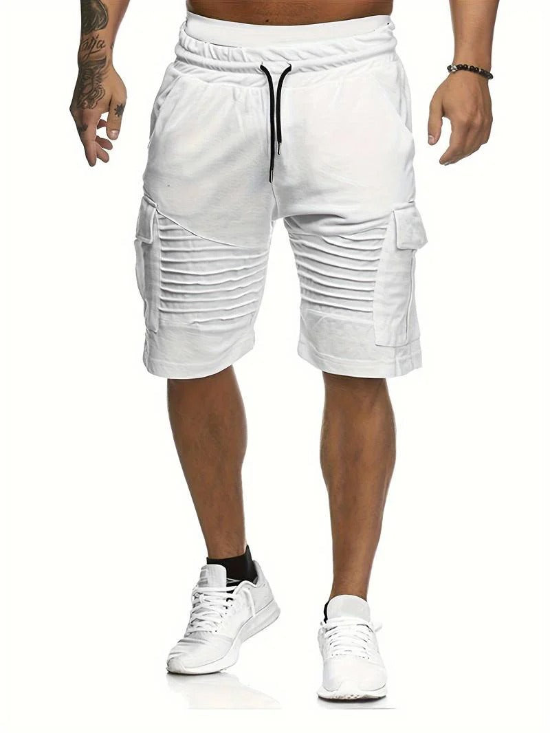 Men's Knee-Length Cargo Shorts, Multi-Pocket Relaxed Summer Fit