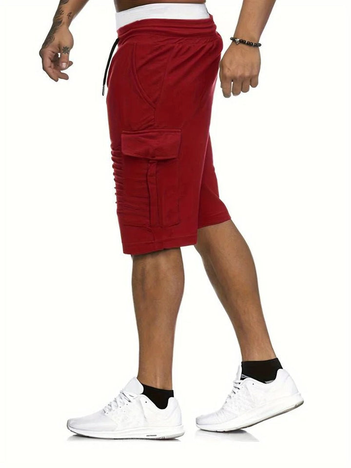 Men's Knee-Length Cargo Shorts, Multi-Pocket Relaxed Summer Fit