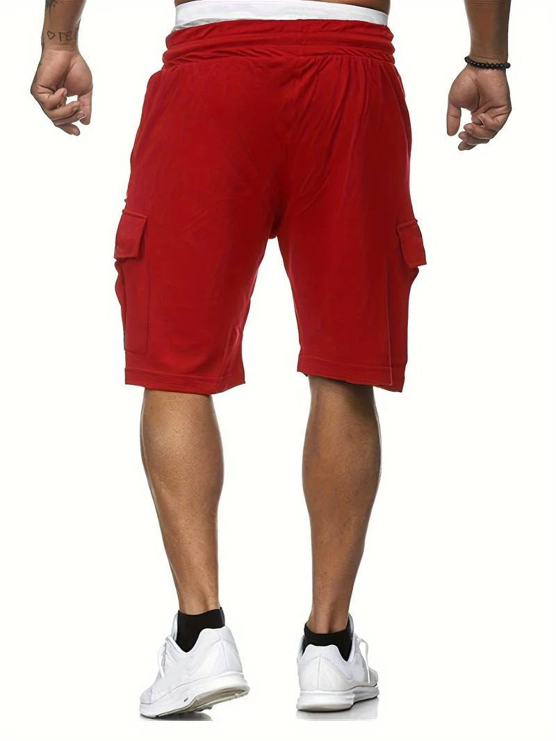 Men's Knee-Length Cargo Shorts, Multi-Pocket Relaxed Summer Fit