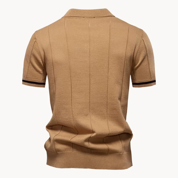 Men's Knit Polo Shirt, Short Sleeve Casual Summer Top