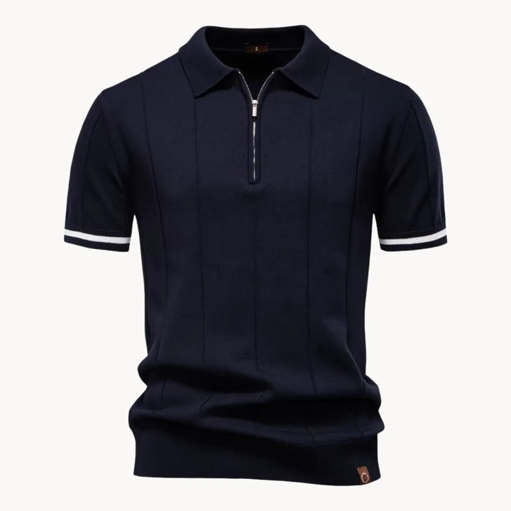 Men's Knit Polo Shirt, Short Sleeve Casual Summer Top