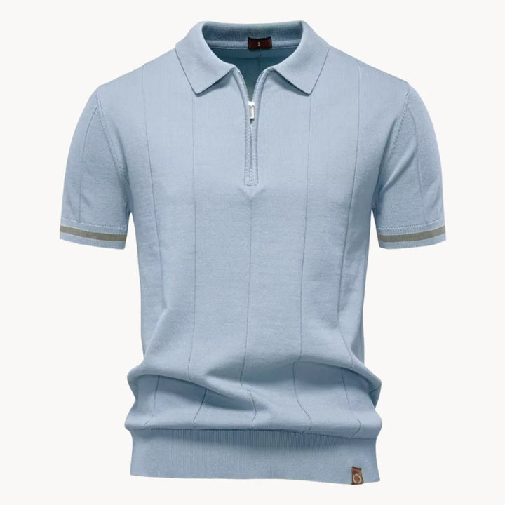 Men's Knit Polo Shirt, Short Sleeve Casual Summer Top