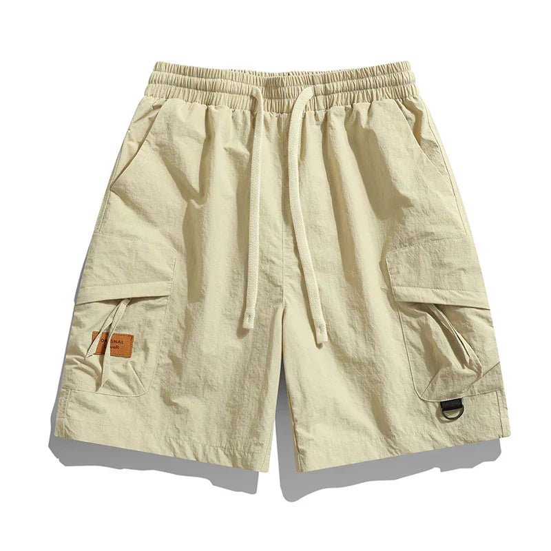 Men's Lightweight Cargo Shorts, Elastic Waist Summer Utility Shorts