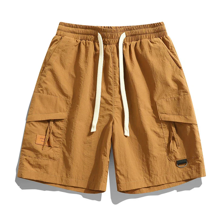 Men's Lightweight Cargo Shorts, Elastic Waist Summer Utility Shorts