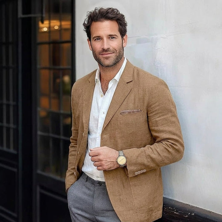 Men's Lightweight Linen Unstructured Sport Coat Blazer