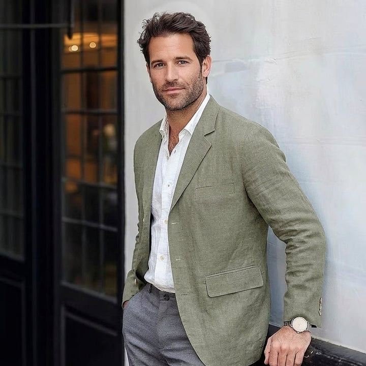 Men's Lightweight Linen Unstructured Sport Coat Blazer