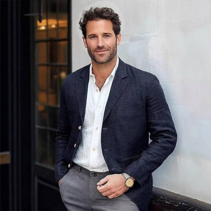 Men's Lightweight Linen Unstructured Sport Coat Blazer