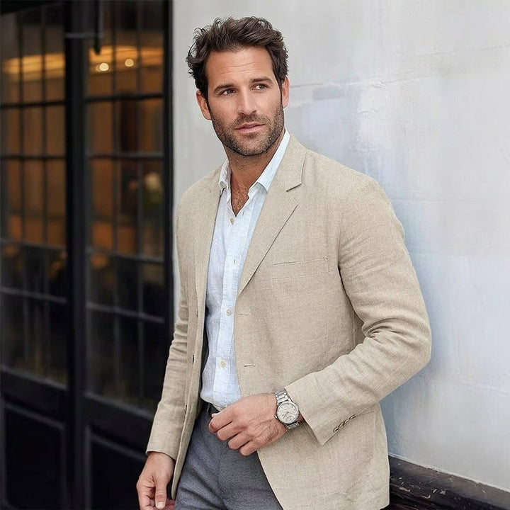 Men's Lightweight Linen Unstructured Sport Coat Blazer
