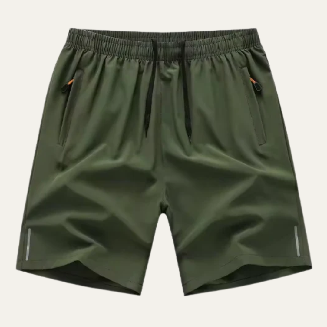 Men's Lightweight Running Shorts Drawstring Zip Pockets Summer Gym