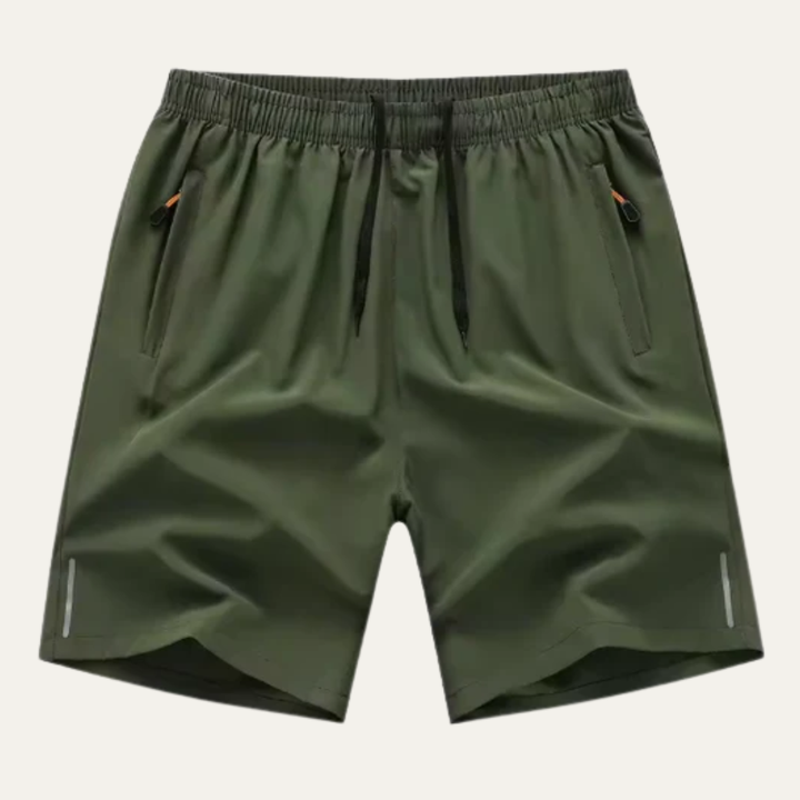 Men's Lightweight Running Shorts Drawstring Zip Pockets Summer Gym