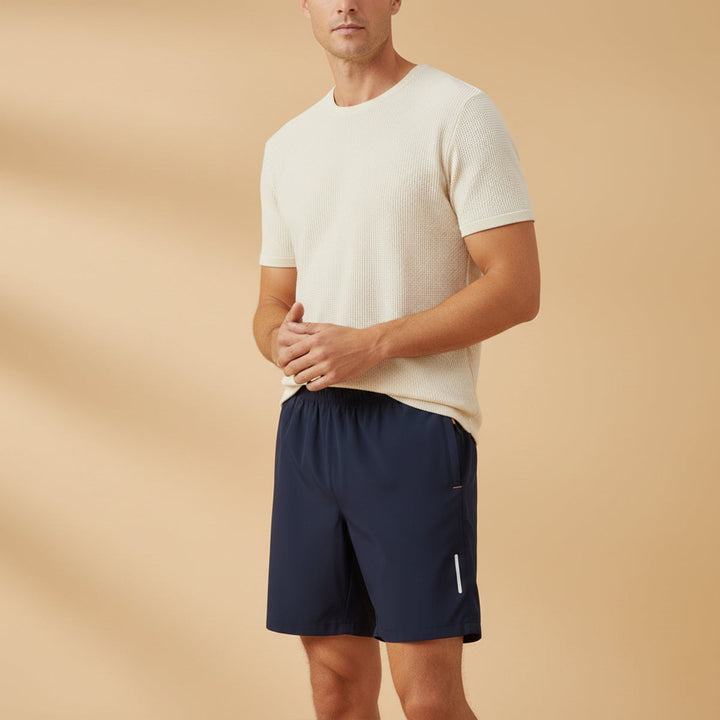 Men's Lightweight Running Shorts Drawstring Zip Pockets Summer Gym
