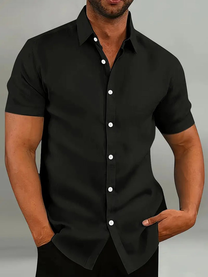 Men's Lightweight Short Sleeve Button Up Shirt Casual Summer