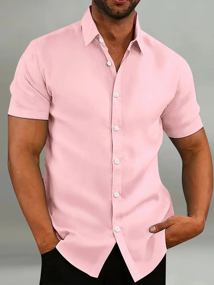 Men's Lightweight Short Sleeve Button Up Shirt Casual Summer