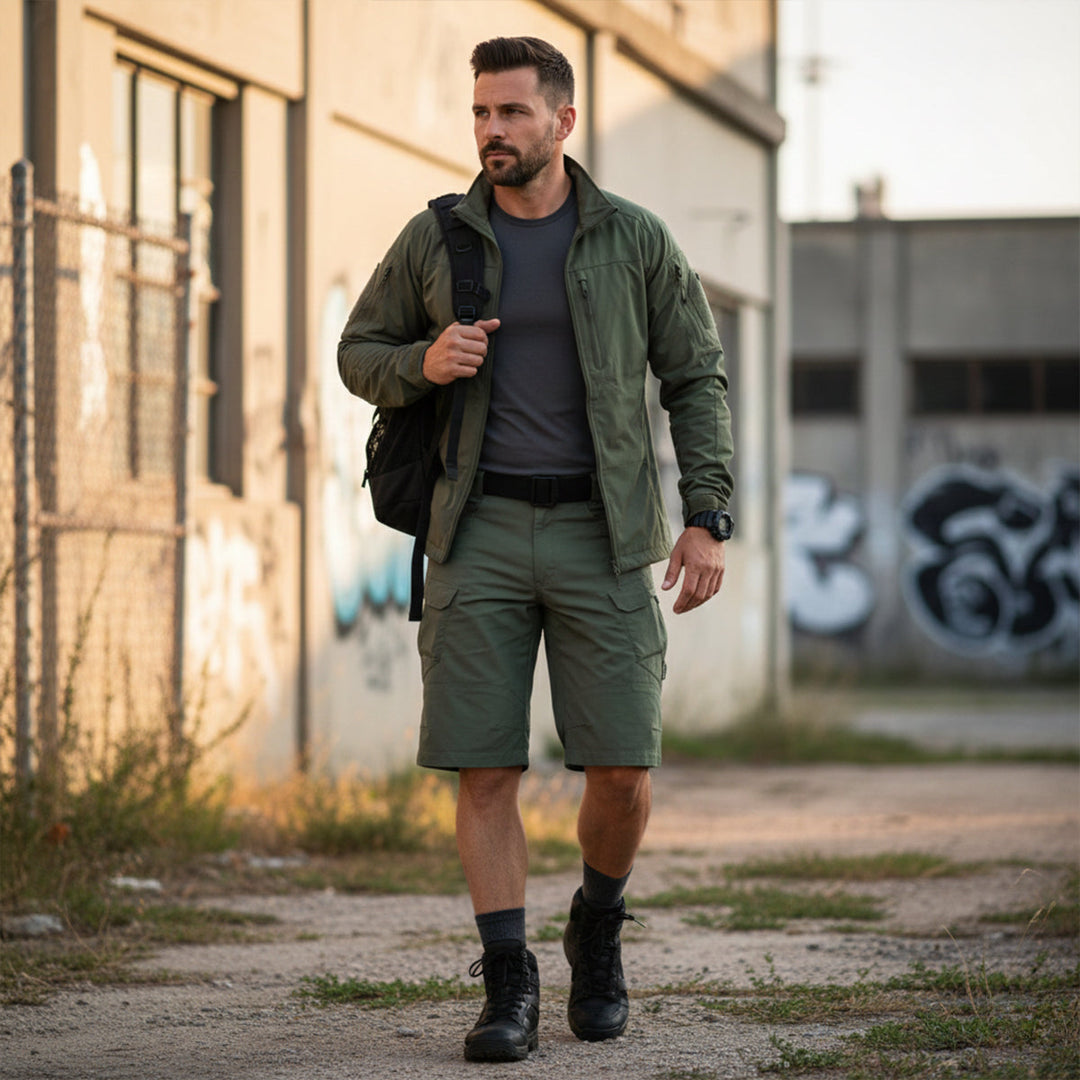 Men's Lightweight Tactical Cargo Shorts Multi-Pocket Hiking Summer