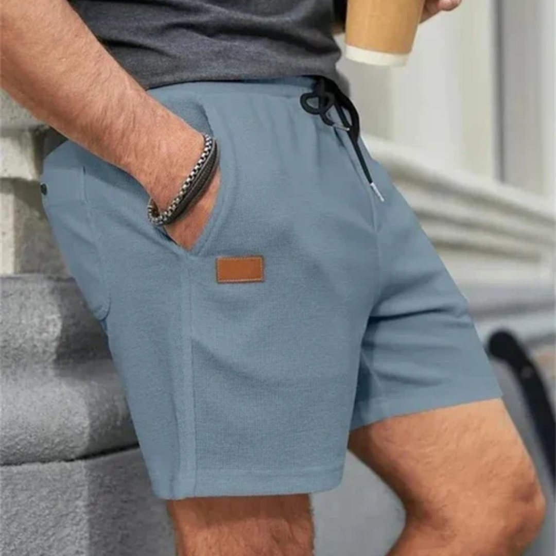 Men's Linen Drawstring Shorts, Breathable Summer Beach Shorts
