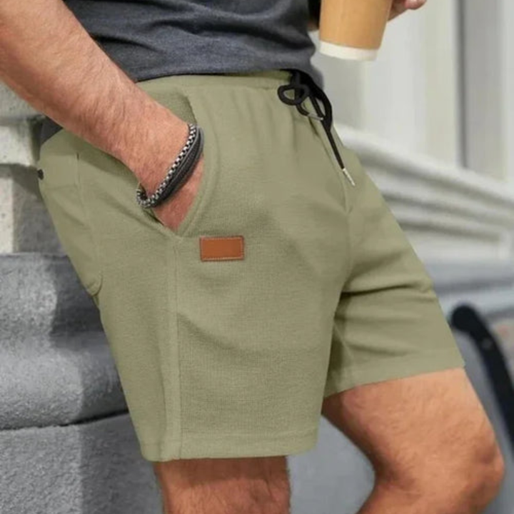 Men's Linen Drawstring Shorts, Breathable Summer Beach Shorts