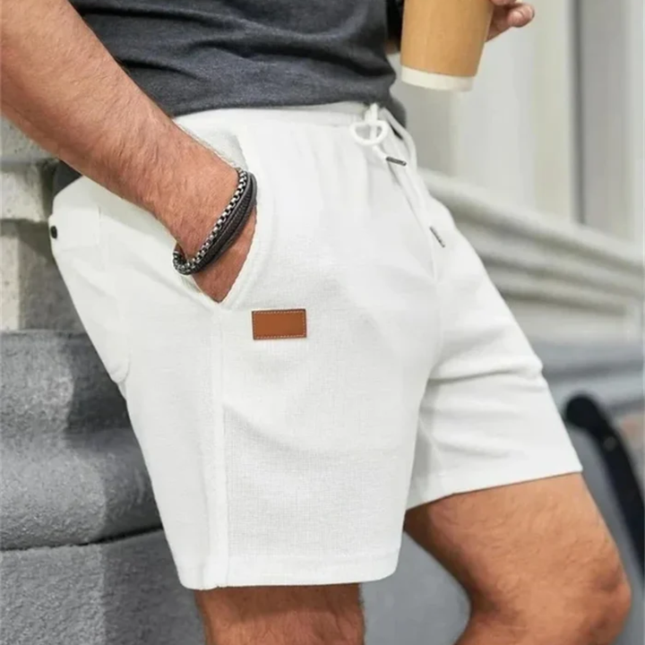 Men's Linen Drawstring Shorts, Breathable Summer Beach Shorts