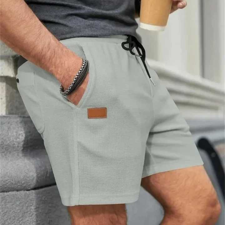 Men's Linen Drawstring Shorts, Breathable Summer Beach Shorts