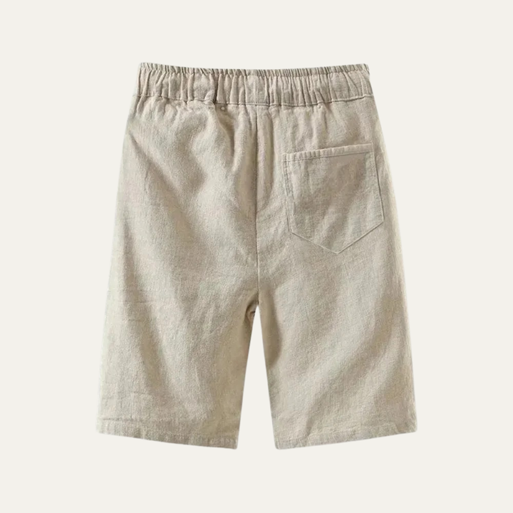 Men's Linen Knee Length Shorts Drawstring Beach Casual Summer