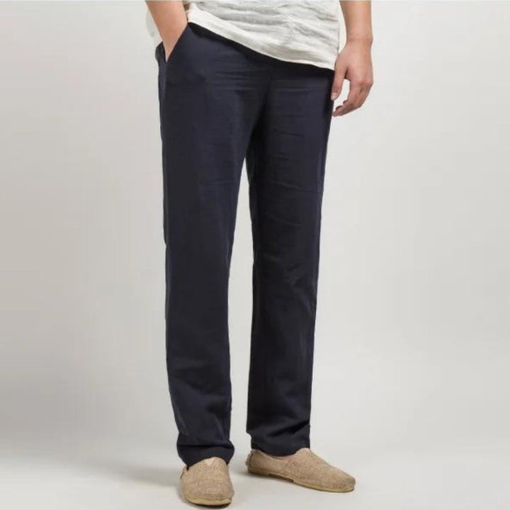Men's Linen Pants Straight Leg Casual Summer Trousers