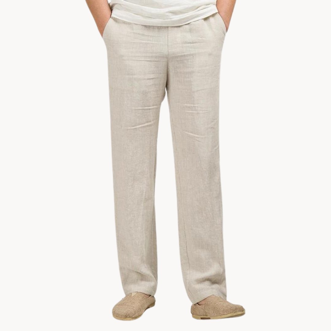 Men's Linen Pants Straight Leg Casual Summer Trousers