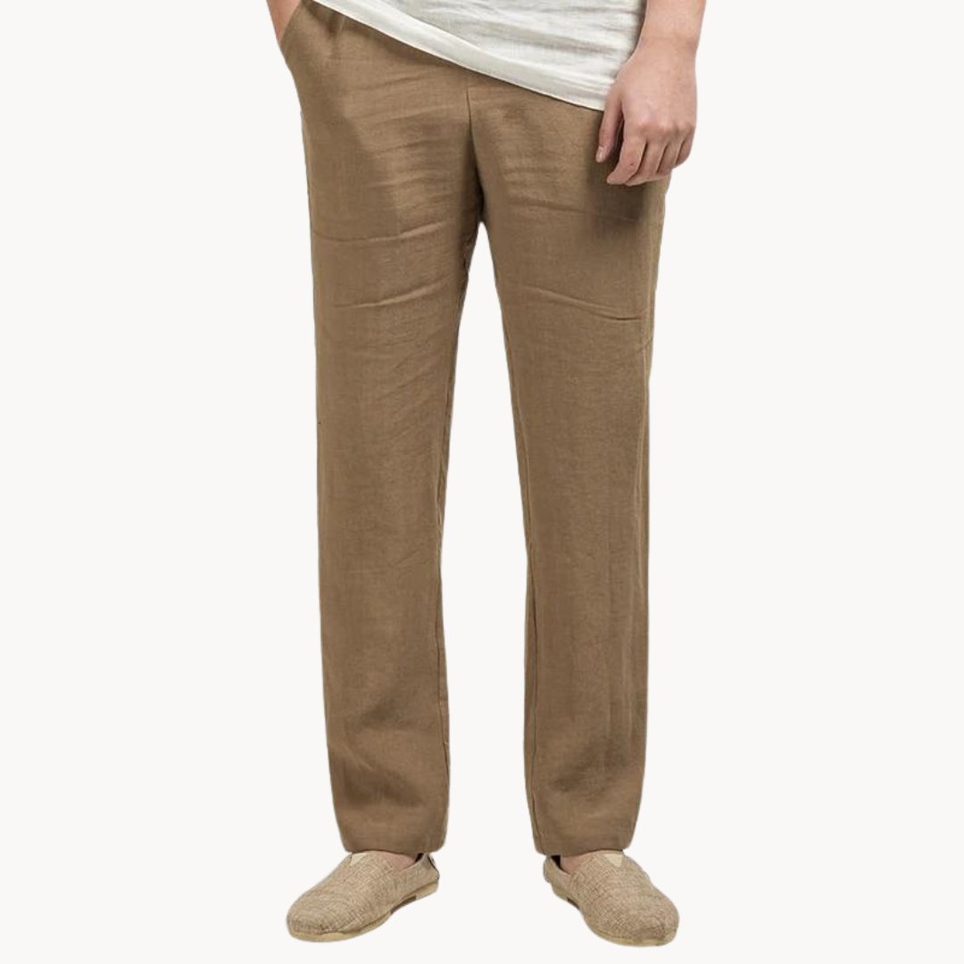 Men's Linen Pants Straight Leg Casual Summer Trousers