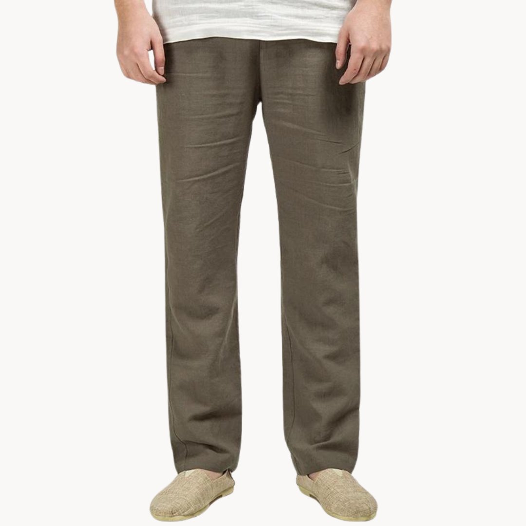 Men's Linen Pants Straight Leg Casual Summer Trousers