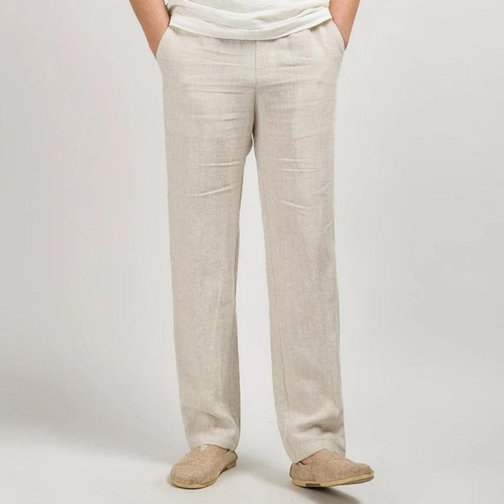 Men's Linen Pants Straight Leg Casual Summer Trousers