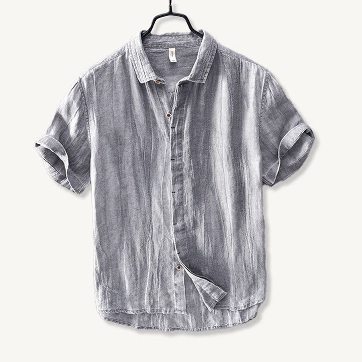 Men's Linen Shirt Short Sleeve Button Up Beach Casual Summer