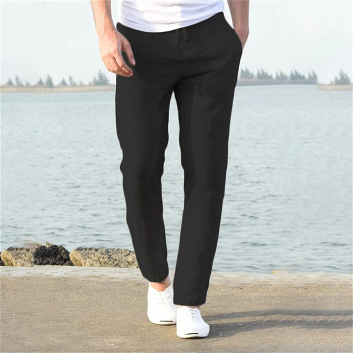 Men's Linen Slacks Relaxed Straight Leg Summer Trousers