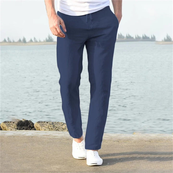 Men's Linen Slacks Relaxed Straight Leg Summer Trousers