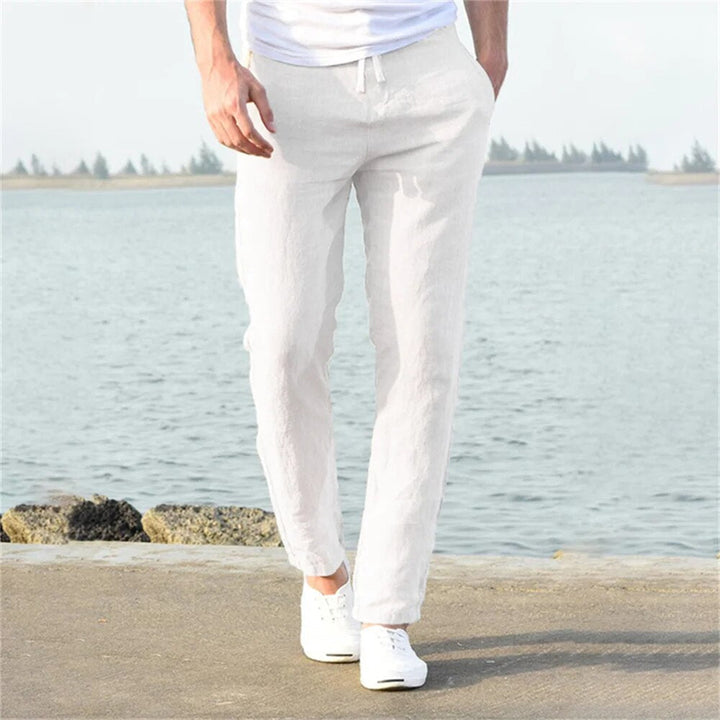 Men's Linen Slacks Relaxed Straight Leg Summer Trousers
