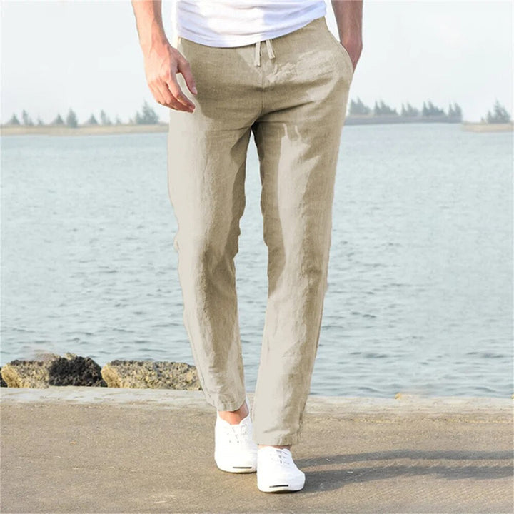 Men's Linen Slacks Relaxed Straight Leg Summer Trousers