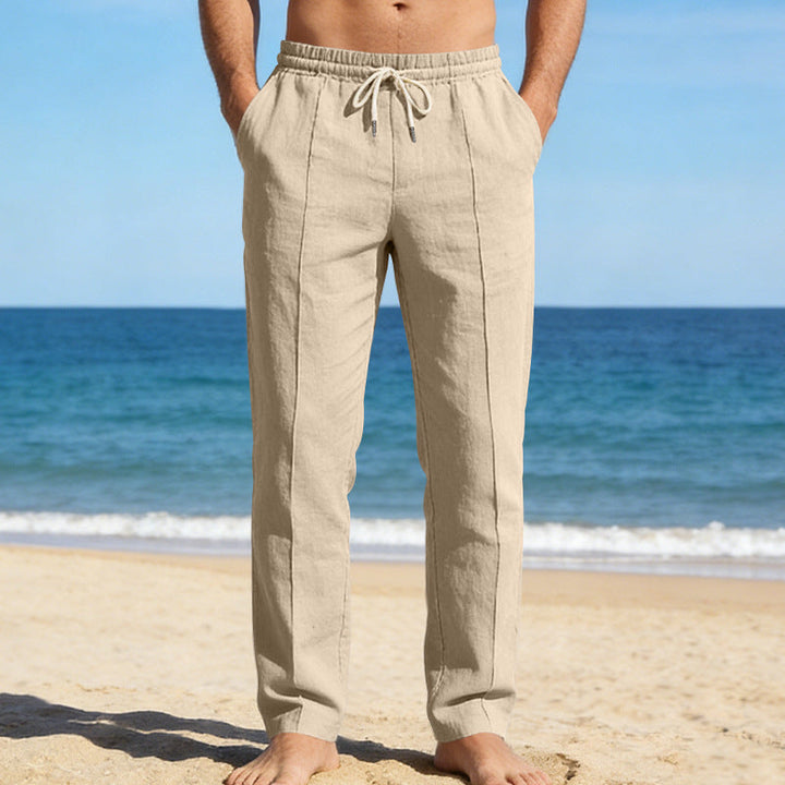 Men's Linen Slacks Straight Leg Casual Summer Trousers