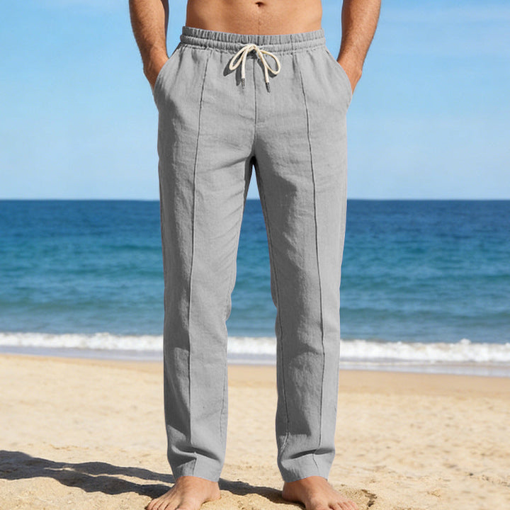 Men's Linen Slacks Straight Leg Casual Summer Trousers